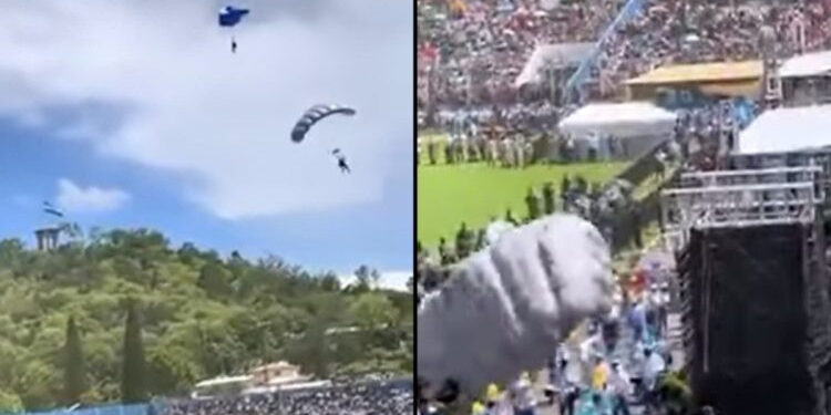 Ugandan Paratroopers Miss Target, Crash Lands On Spectators During Independence Day Celebration (Video)