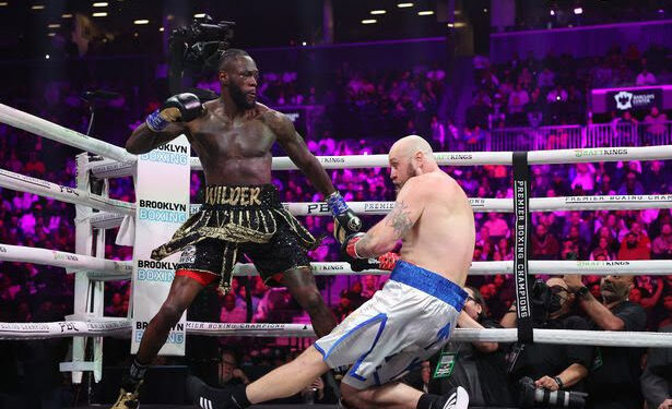 Former Heavyweight Champion, Deontay Wilder Knocks Out Robert Helenius In First Round Of Comeback Fight (See Videos)