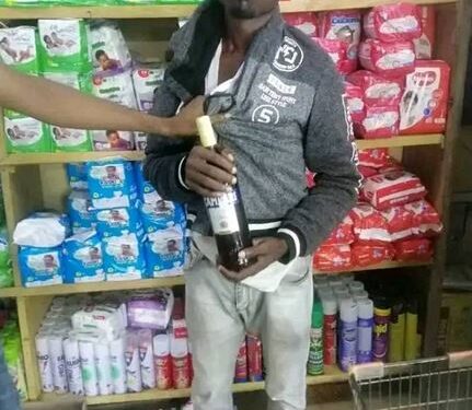 Man Apprehended In Akwa Ibom For Allegedly Stealing A Bottle Of Wine To Celebrate His Birthday (Photos)
