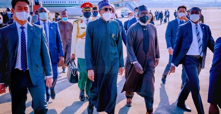 President Buhari Arrives South Korea For Bio Summit (Photos)