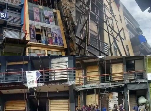 Fire Guts Plaza In Balogun Market (Video)