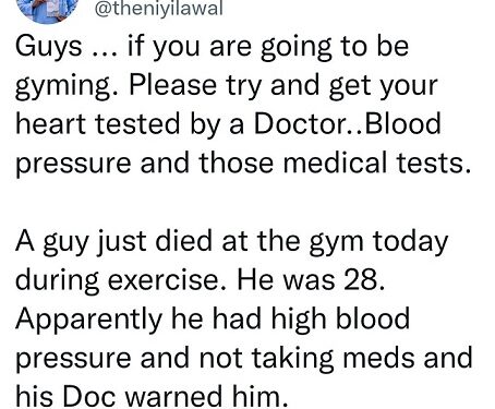 28-year-old Man With High Blood Pressure Dies While Exercising At The Gym