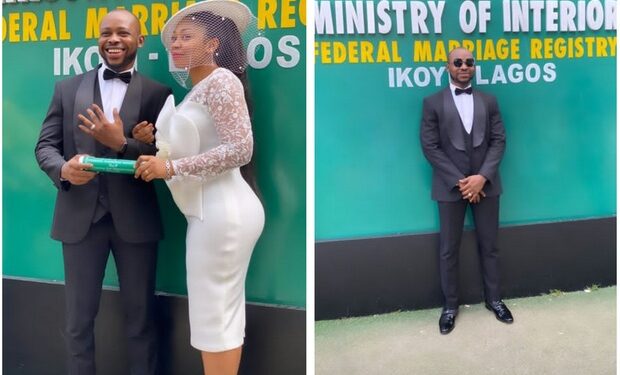 “The Fear Of Ooni Is The Beginning Of Wisdom” – Nigerian Man Says As He ‘Quickly’ Marries His Wife In Court (Photos)