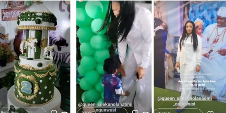 See Lovely Photos Of Ooni Son’s Lavish Birthday As His Estranged Wife, Naomi Stuns In White Outfit (Pictures)