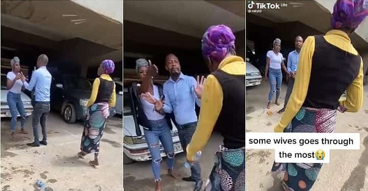 Drama As Married Lady Confronts Husband After Catching Him With Side Chic (Video)