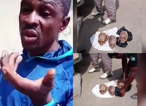 Man Apprehended With Three Human Skulls (Video)