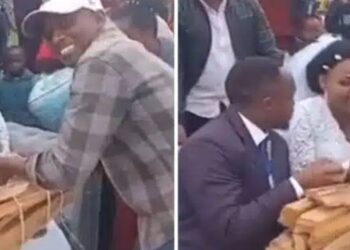 Reactions As Man Gifts Couple Bundle Of Firewood On Wedding Day (Video)