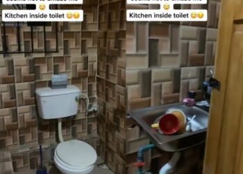 Kitchen Built Inside Toilet In A Self-contained Apartment In Ibadan (Video)
