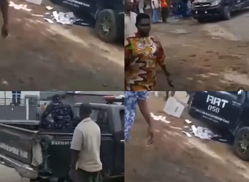 Four Police Officers In Viral Video ‘Carting Away’ Ballot Boxes Arrested In Rivers State (Video)