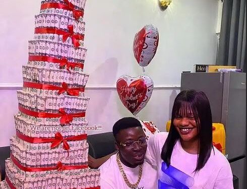 Lady Gifts Boyfriend $650 Money Cake, 50 Liters Fuel, Others For Valentine
