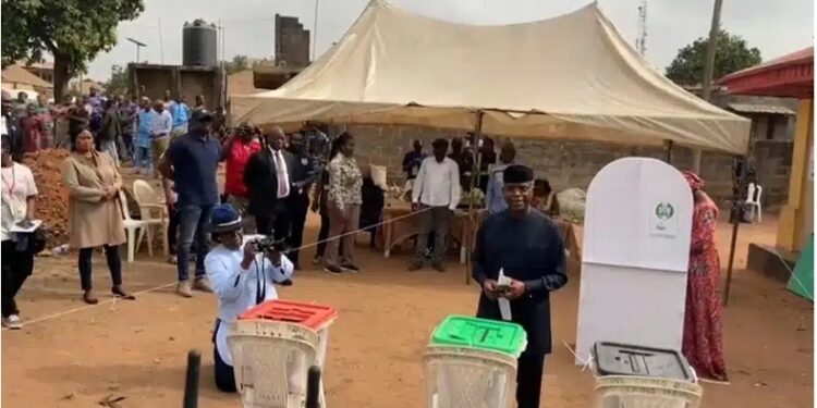 Vice President, Yemi Osinbajo Cast His Vote (Video)