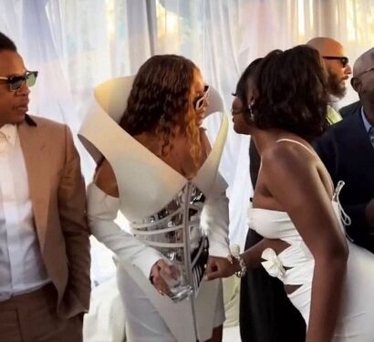 Nigerian Singer, Tems Dazzles As She Meets Beyonce, Jay-Z Ahead Of Grammy Awards (Photos & Video)