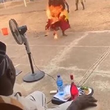 Drama As Stunt Man Accidentally Sets Himself Ablaze While Performing (Video)