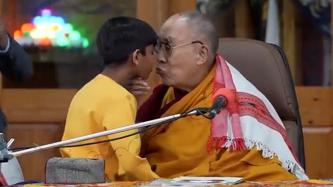 Dalai Lama Under Attack For Asking Boy To K!ss Him