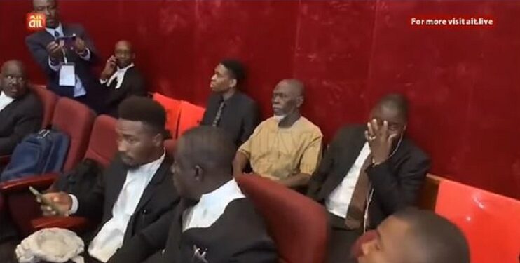 Labour Party Factional Leader, Lamidi Apapa, Spotted Sitting At The Back Corner of The Court Today (Video)