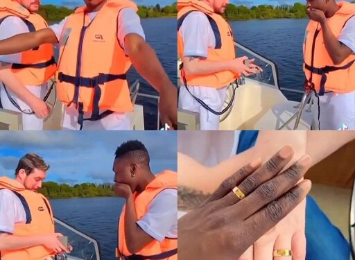 Nigerian Man Excited As He Gets Engaged To His Male Caucasian Lover (Video)