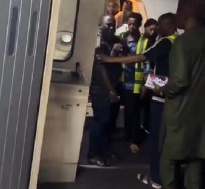 Drama As Passenger Accuses Flight Crew Of Stealing His Bag Of Kilishi (Video)