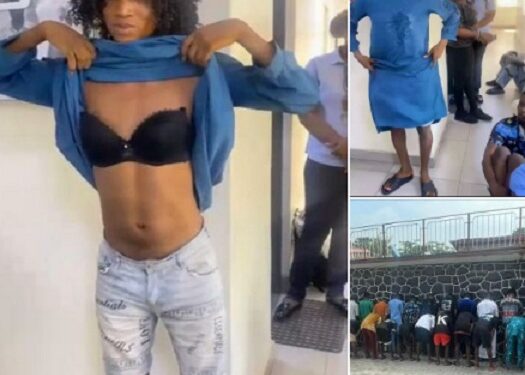 EFCC Arrests Alleged Yahoo Boy Who Dressed As A Woman To Evade Arrest (Photo)