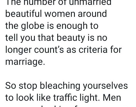 “The Number Of Unmarried Beautiful Women Around The Globe Is Enough To Tell You That Beauty No Longer Counts As Criteria For Marriage” – Nigerian Lady Says