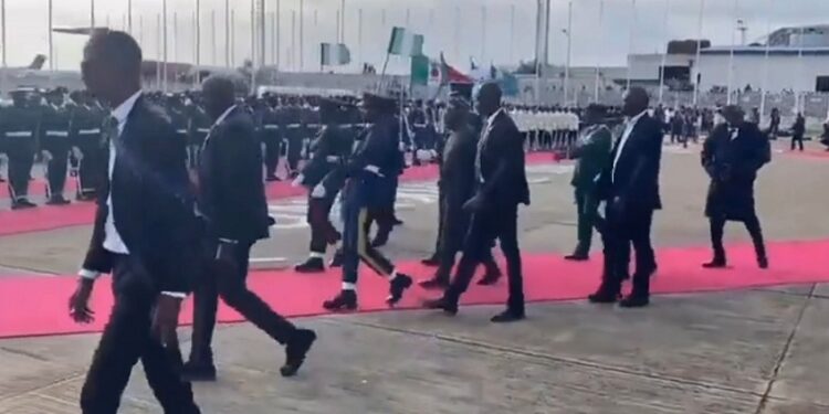 Armed Forces Hold A Parade For Tinubu Following His Return To Country After His First Trip Abroad As President of Nigeria (Video)