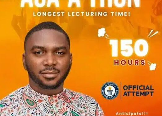 Aca-A-Thon: Ekiti Lecturer Set To Lecture For 150 hours To Break Guinness World Record