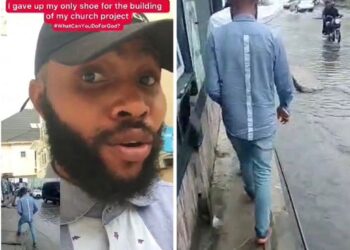 Nigerian Man Walks Back Home Barefooted After Donating His Only Shoes To Church (Video)