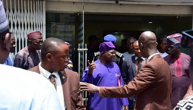 Omisore Denied Entry Into APC Emergency NWC Meeting (Photos)