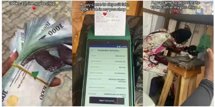 POS Attendant Breaks Down In Tears After Customer Deposited Fake N100K Cash (Video)