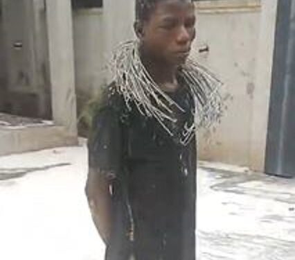 Boy Arrested For Throwing Away N1.5million Worth Of Paints Just To Sell The Rubbers For N1k Each (Video)
