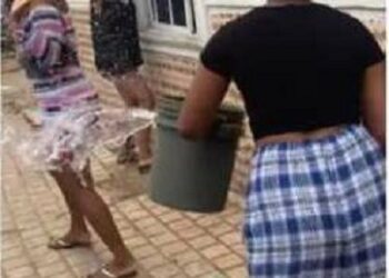 Lady Disgraces Young Sister For Wearing Short Dress to Church, Pours Water On Her (Video)