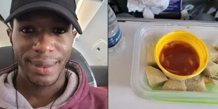 Daniel Regha Boards Flight With “Yam And Palm Oil” To Avoid Poor Airline’s Refreshments (Photos)
