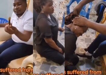 Watch The Moment Clergyman ‘Miraculously’ Removed An Object That Has Been Causing A Woman To Have Serious Headache (Video)