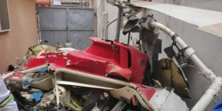 Watch The Scary Moment Helicopter Crashed In Lagos, Nigerians React (Video)