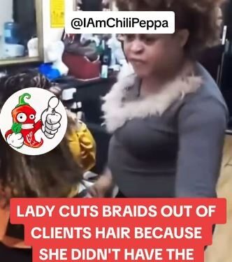 Drama As Hairstylist Cuts Off Customer’s Braids For Refusing To Pay (Video)