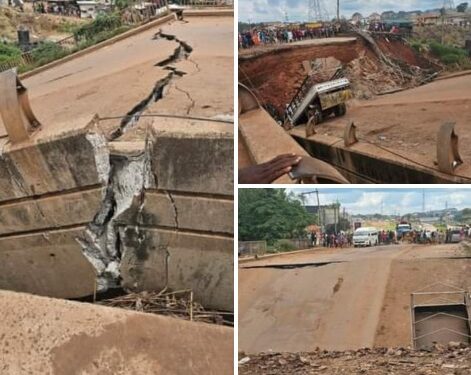 Overhead Bridge Collapses In Enugu State (Video)