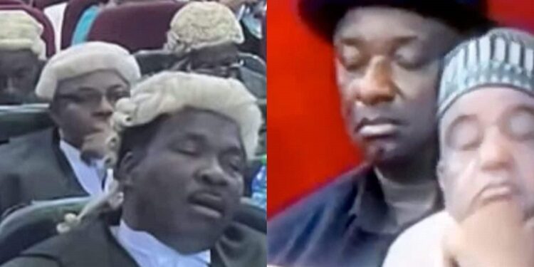 Presidential Tribunal: Keyamo, Lawyers Doze Off During Live Broadcast (Photos)