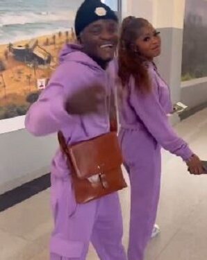 Portable And His Wife Arrive Airport In Matching Outfits (Video)