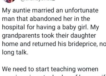 Marriage Is Not A Badge Of Honour – Nigerian Lady Says After Her Aunt’s Husband Abandoned Her In The Hospital For Having A Baby Girl