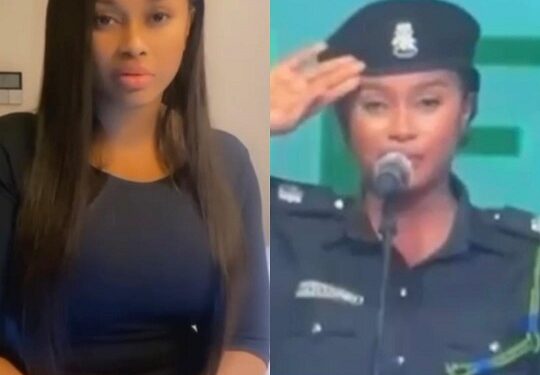 Nigerian Singer, Descushiel Apologizes After Bungling The Lyrics Of National Anthem During Police Retreat (Video)