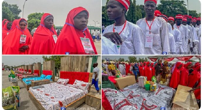 “Don’t Check Your Husband’s Phones” – Kwankwaso Advises Brides As Kano Conducts Mass Wedding For 1,800 Couples (Video)