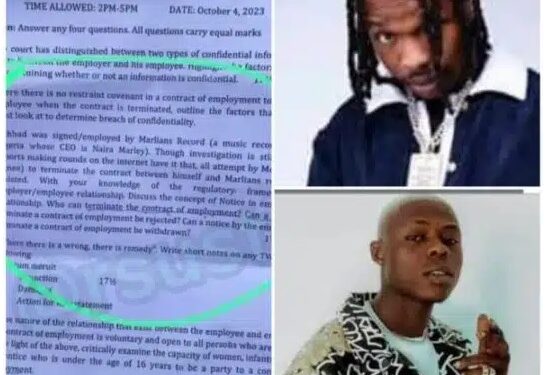 Mohbad And Naira Marley Appear In Second-Semester Exam Questions Of River State University Engineering Students (Photo)