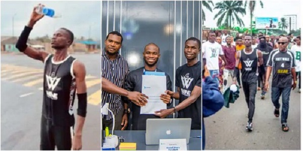 Man Who Completed 5-day Marathon From Lagos to Port Harcourt Gifted Plots of Land (Photos)