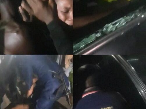 Lady Allegedly Destroys Uber Driver’s Car Because Of His Faulty Air Conditioner, Attacks Security Agents Who Came To Intervene (Video)