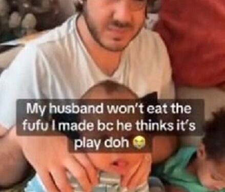 Is This What Has Been Smelling In The Kitchen All Day? – Caucasian Man Says As He Rejects His Nigerian Wife’s Local Dish (Video)