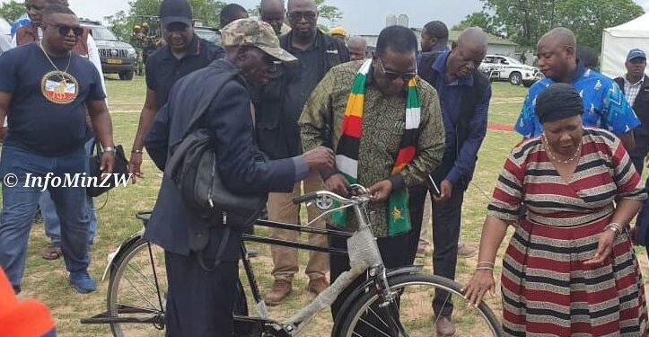 Zimbabwe President Donates Bicycles To Village Heads As Christmas Gift (Photos)