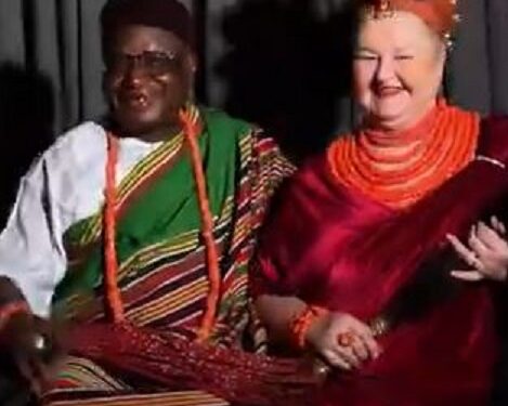 Nigerian Man Ties The Knot With Caucasian Woman He Fell In Love With After 33 years Of Being Single (Video)