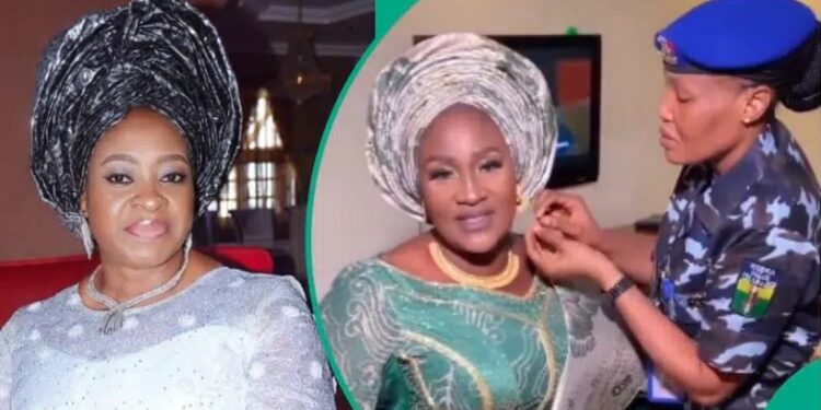 Osun First Lady Finally Reacts To Backlash Over Viral Video Of Police Orderly Wearing Her Jewellery