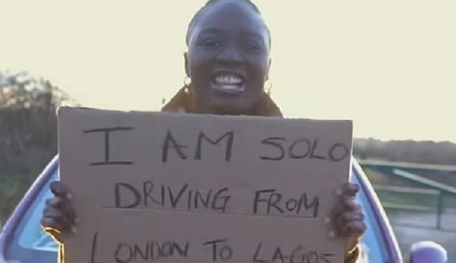 Nigerian Lady Begins Solo Trip From London to Lagos by Car (Video)