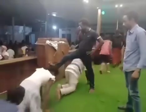 Church Members Seen Crawling Under Pastor To Cross Over Into A Prosperous 2024 (Video)