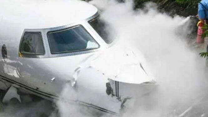 BREAKING: Private Jet With VIPs Onboard Crash-Lands In Ibadan